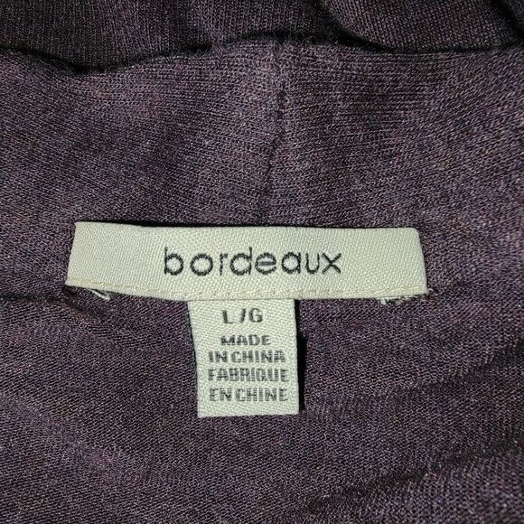 Bordeaux Anthropologie asymmetric modal cashmere blend cardigan size Large - Picture 5 of 6